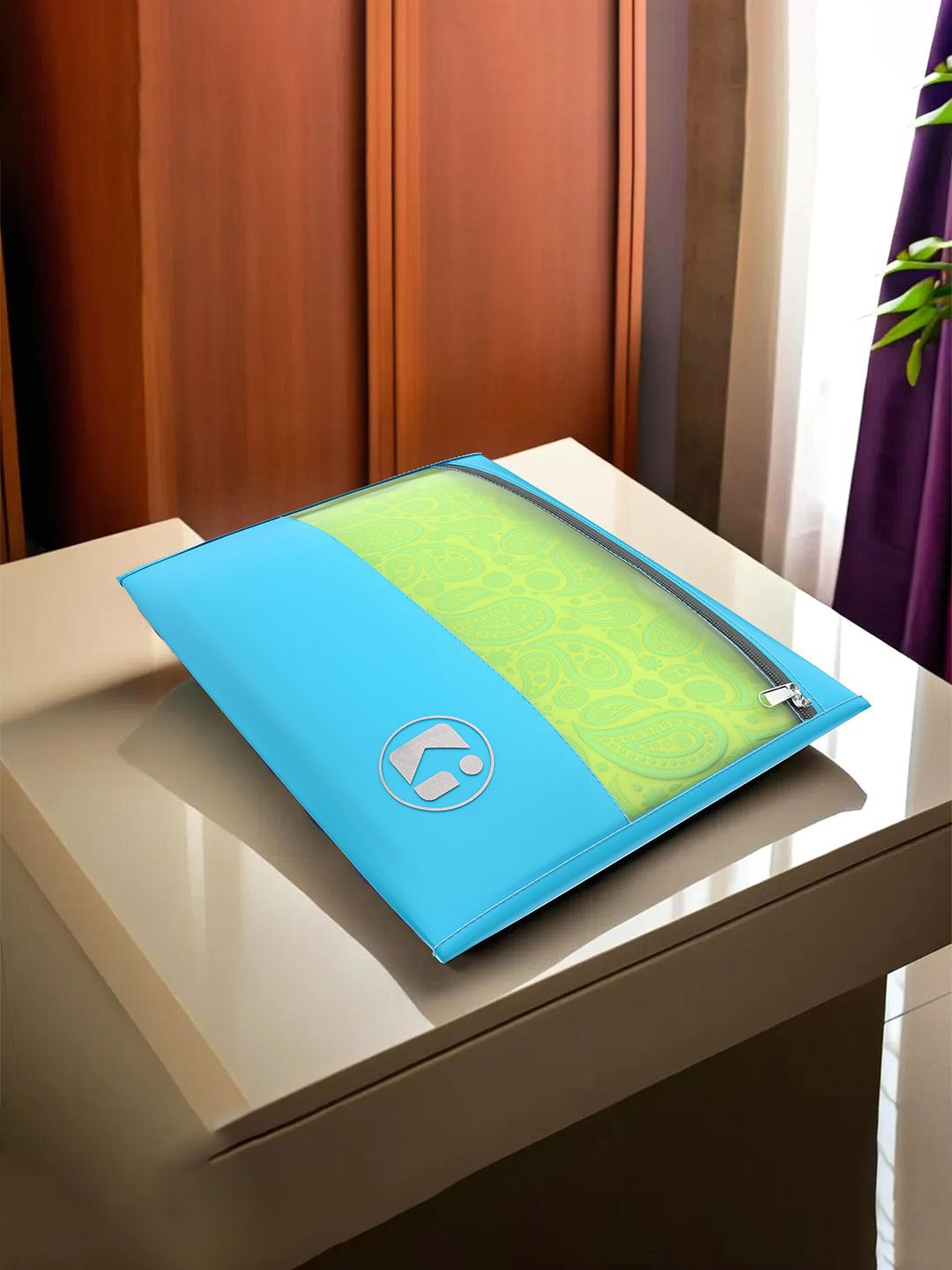 

Kuber Industries Blue & Transparent 8 Pieces Waterproof Wardrobe Multi-Utility Organisers