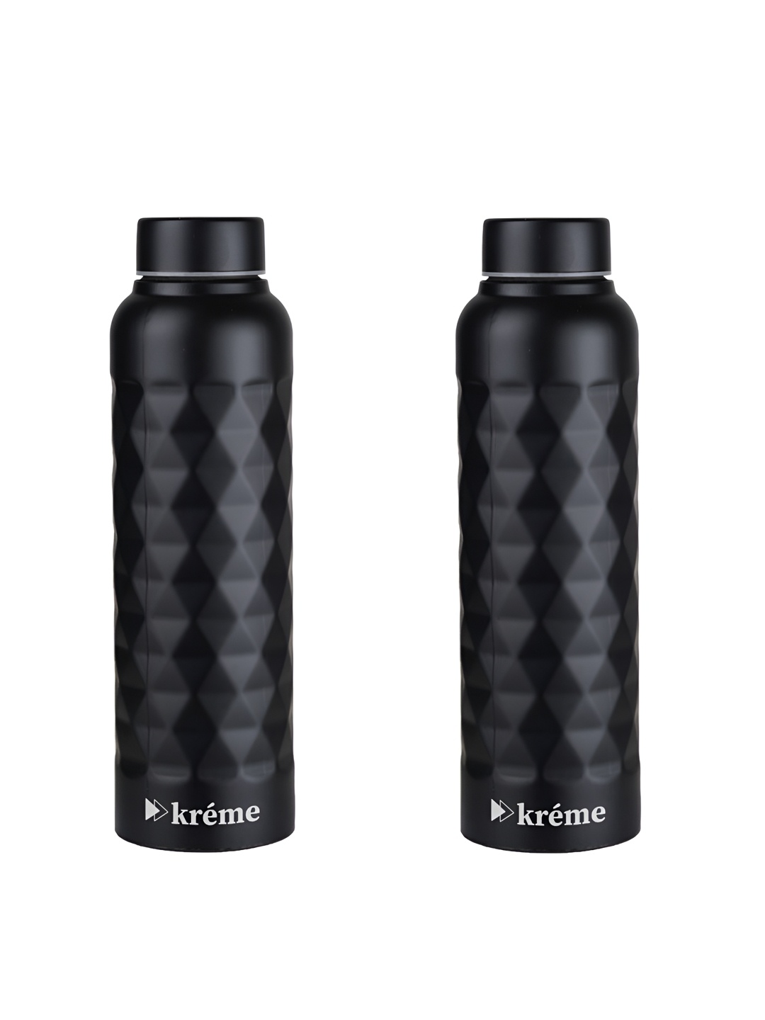 

Kreme Black Set of 2 Stainless Steel Printed Double Wall Vacuum Water Bottle