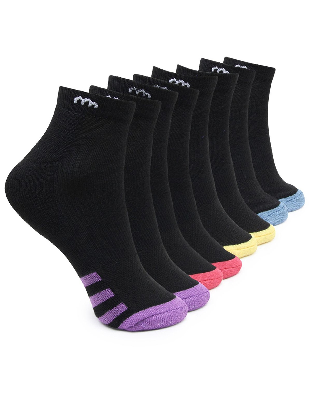 

BAESD Women Pack Of 4 Patterned Ankle Length Socks, Black