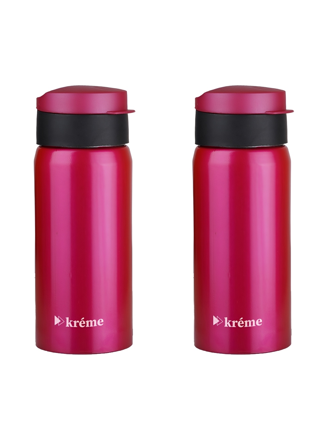 

Kreme Pink & White Set of 2 Stainless Steel Printed Double Wall Vacuum Water Bottle