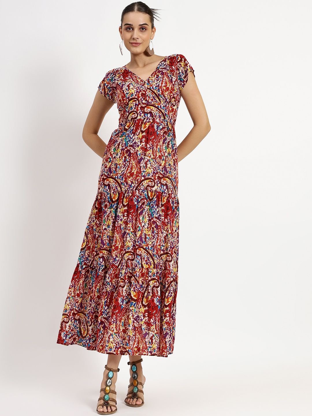 

Saint G Floral Print Maxi Dress, Multi
