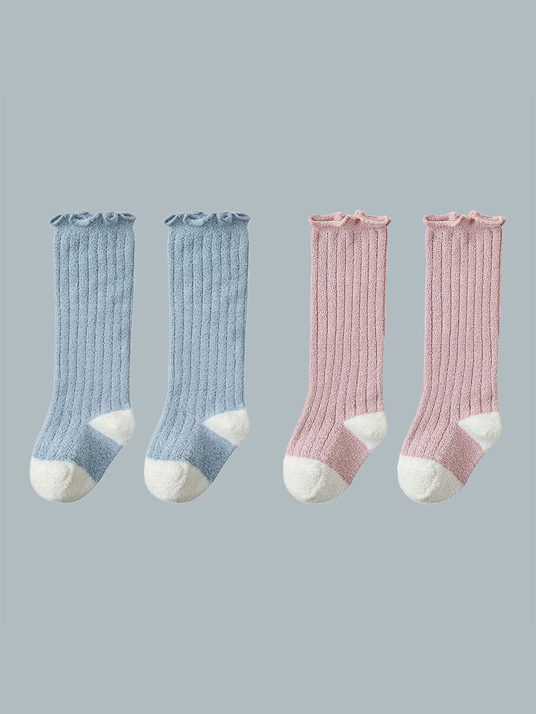 

SYGA Infants Pack Of 3 Knee-Length Socks, Blue