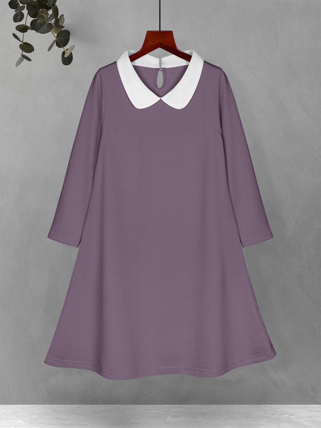 

HELLCAT Peter Pan Collar A-Line Dress, Purple