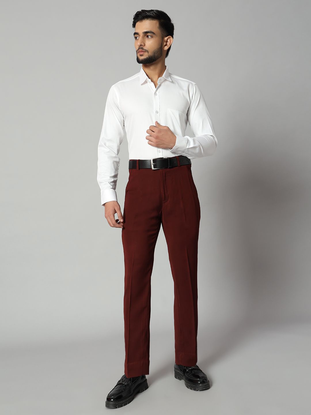 

Bigreams Men Comfort Slim Fit Opaque Formal Shirt, White