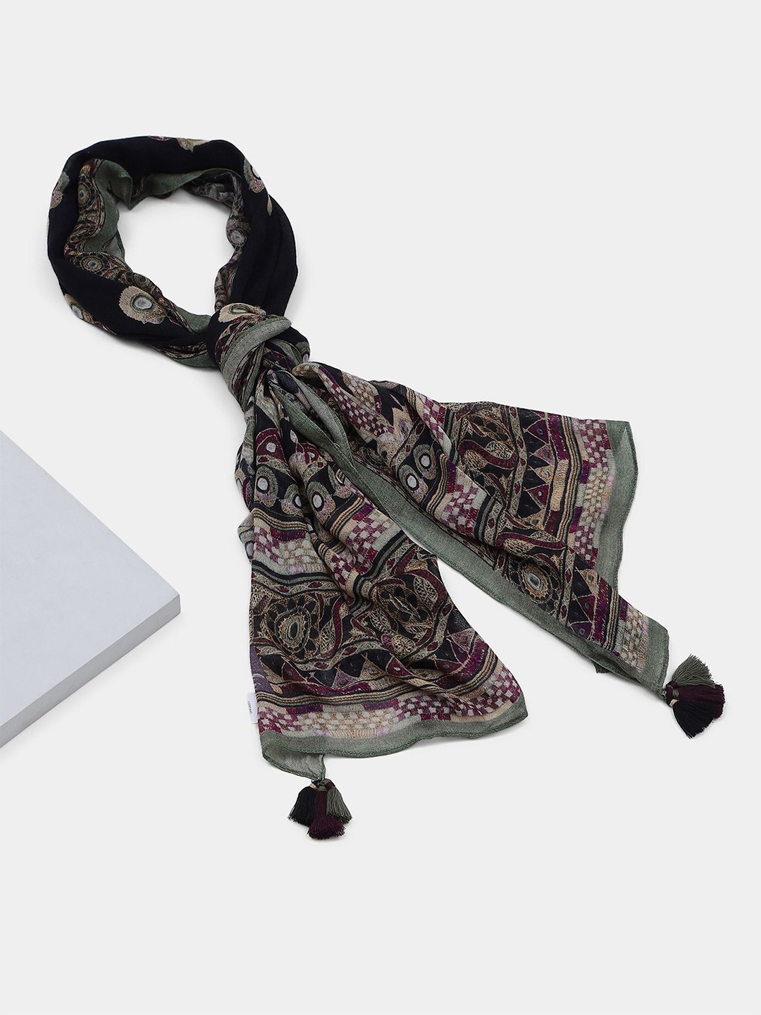 

aarke Ritu Kumar Women Printed Scarf, Black