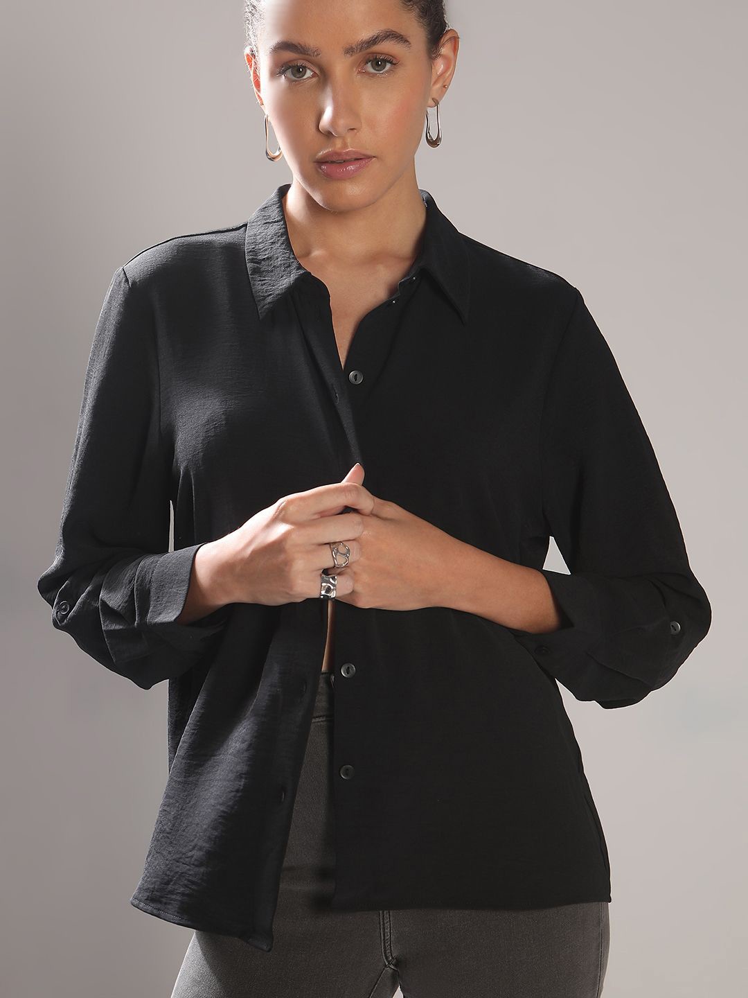 

Vero Moda Women Opaque Formal Shirt, Black