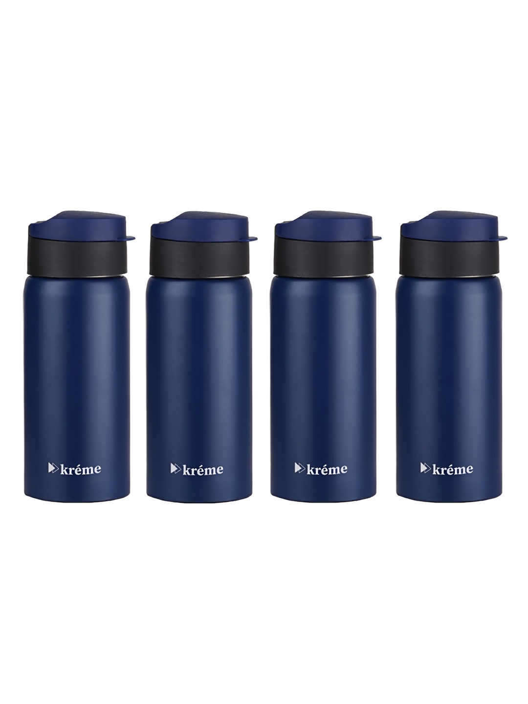 

Kreme Blue & Black Set of 4 Stainless Steel Printed Double Wall Vacuum Water Bottle