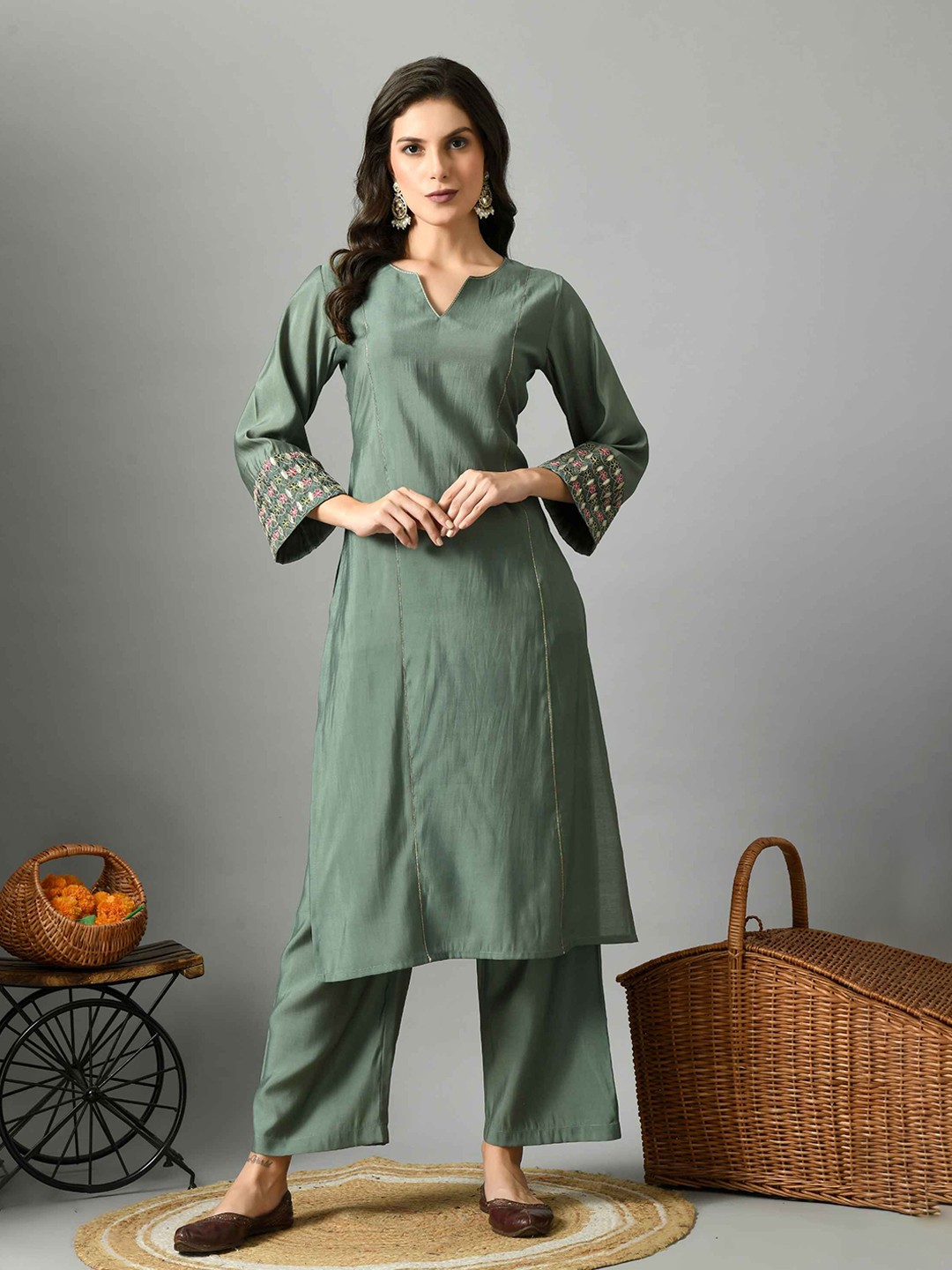 

Sangria A-line Kurta, Teal