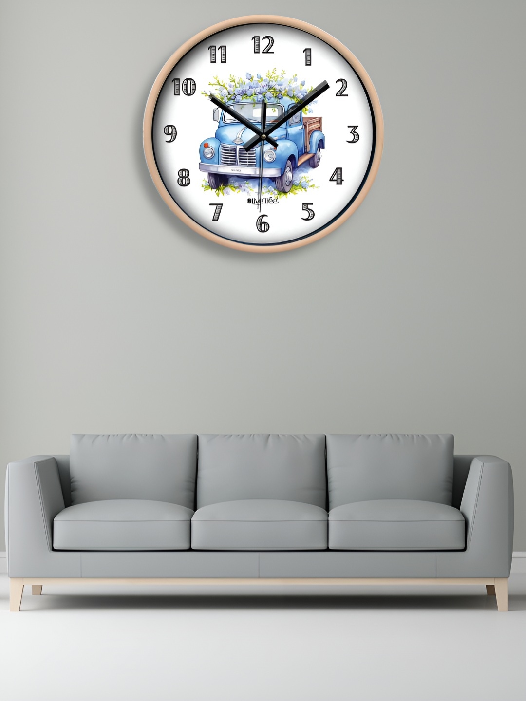 

OLIVE TREE Beige & White Printed Contemporary Wall Clock