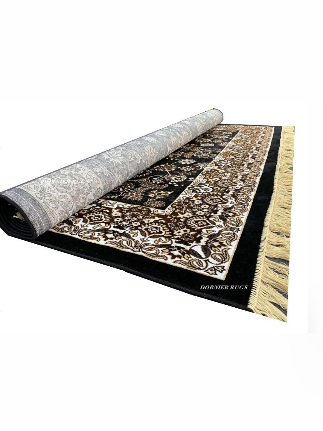 

SANA CARPET Brown & White Floral Rectangle Anti-Skid Carpet