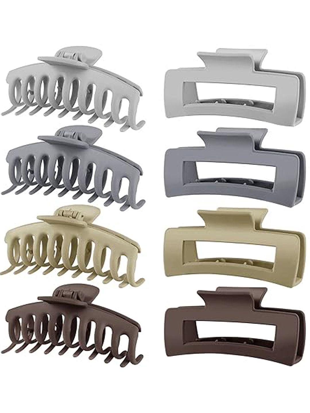 

Xivir Set Of 8 Women Claw Clips, Brown