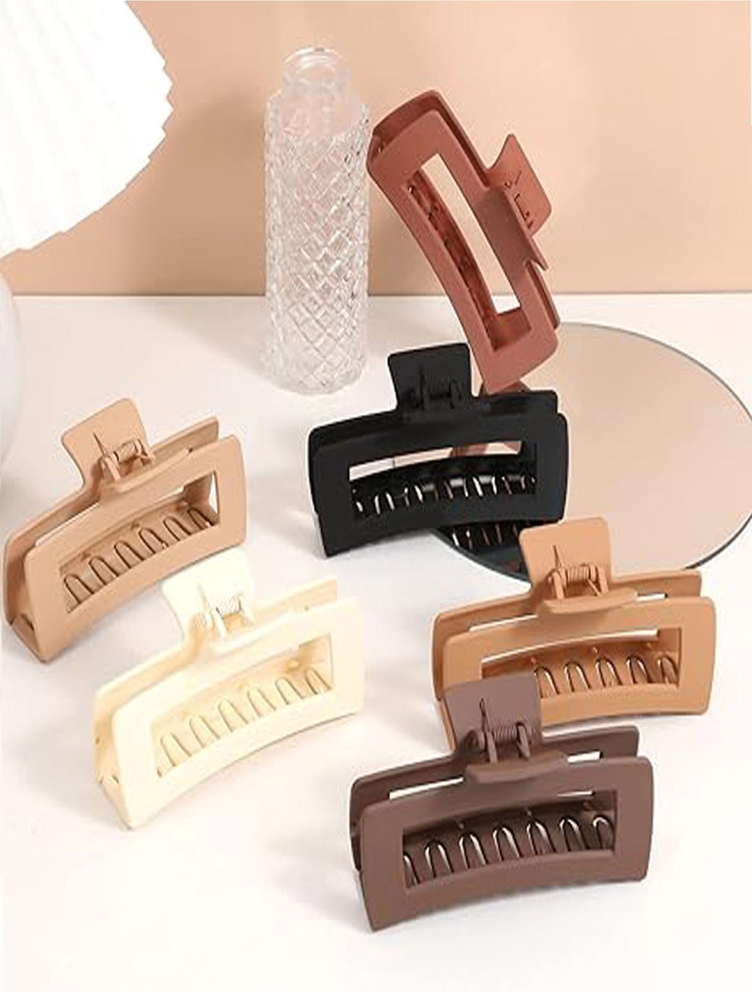 

Softwrap Set Of 6 Women Claw Clip, Brown
