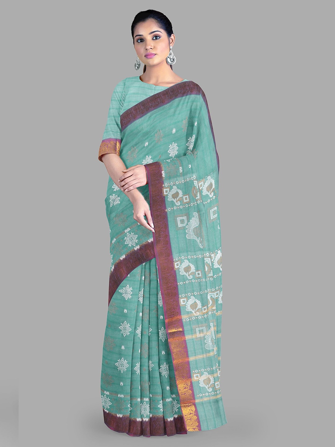 

The Chennai Silks Woven Design Zari Gadwal Saree, Blue