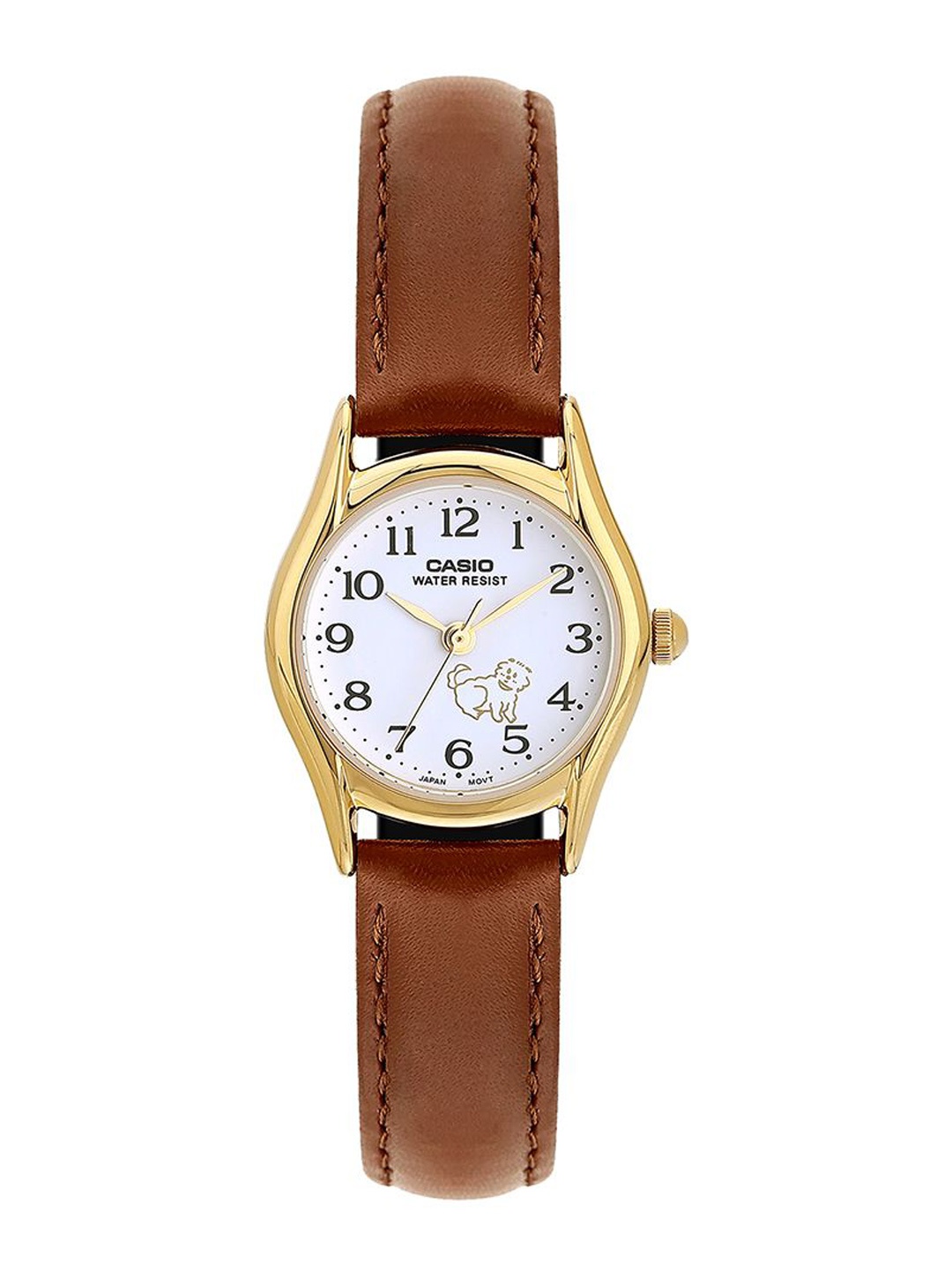 

CASIO Women Dial & Leather Cuff Straps Analogue Watch A2267, White