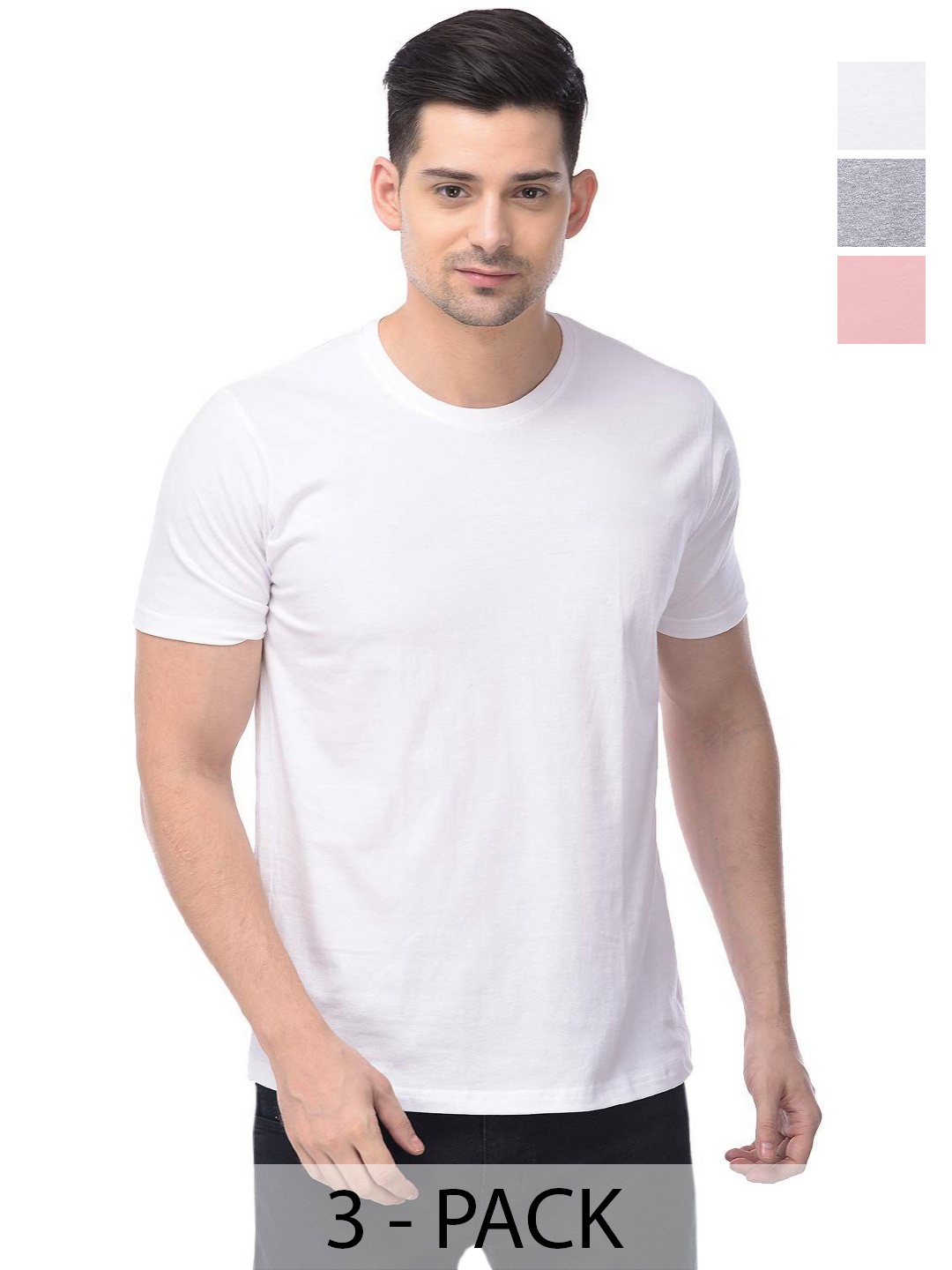 

COLOR CAPITAL Unisex Pack Of 3 Cotton T-Shirts, White