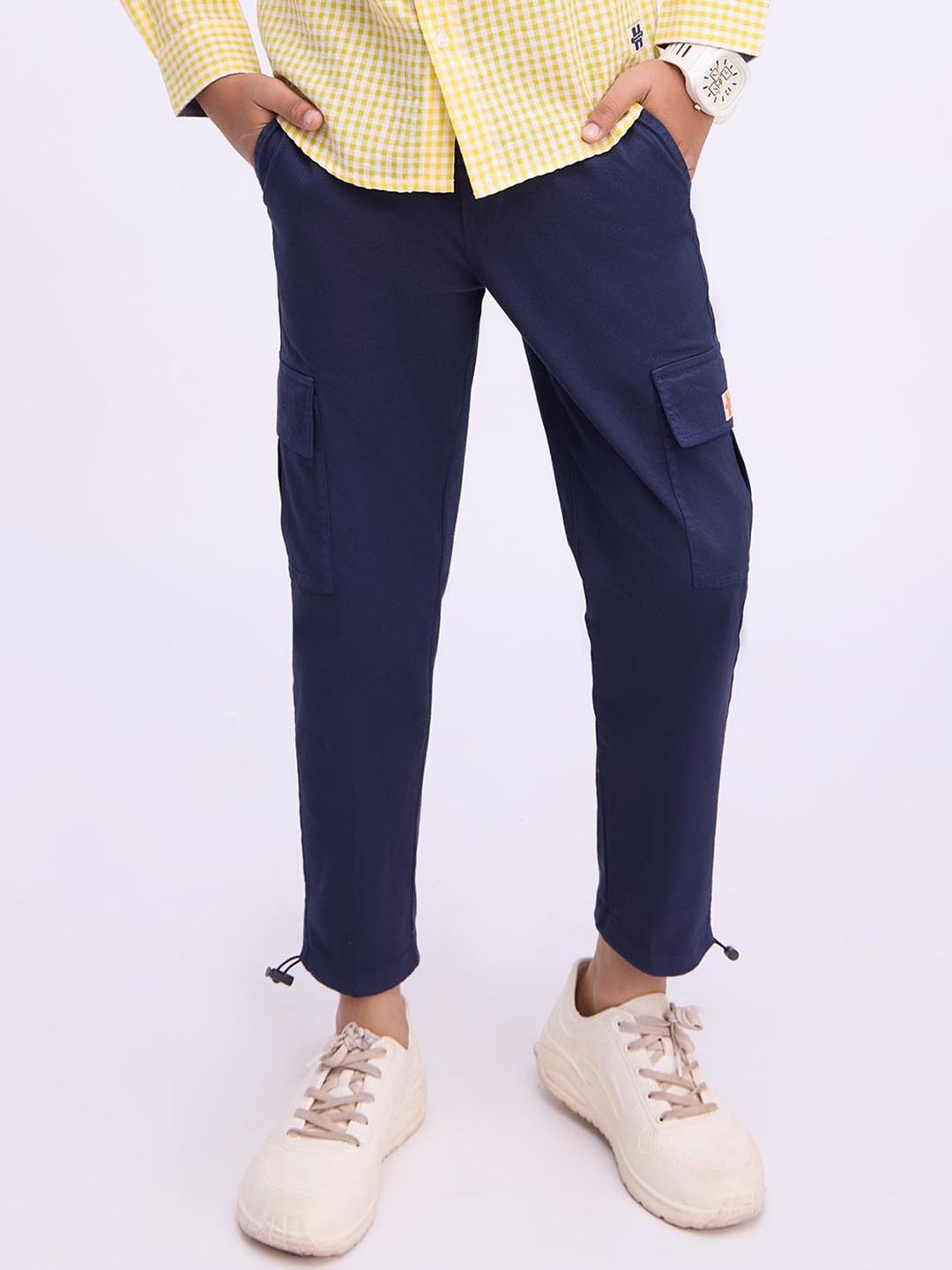 

Bombay High Boys Comfort Cargos Trousers, Navy blue