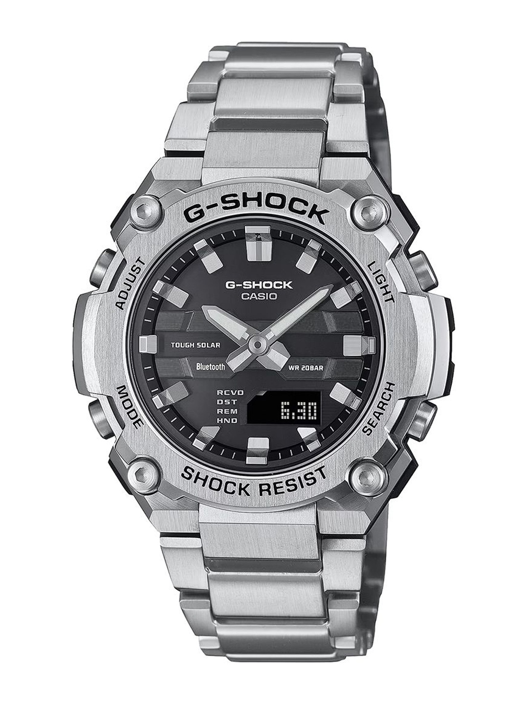 

CASIO Men Dial & Stainless Steel Cuff Straps Analogue and Digital Chronograph Solar Powered Watch G1543, Silver