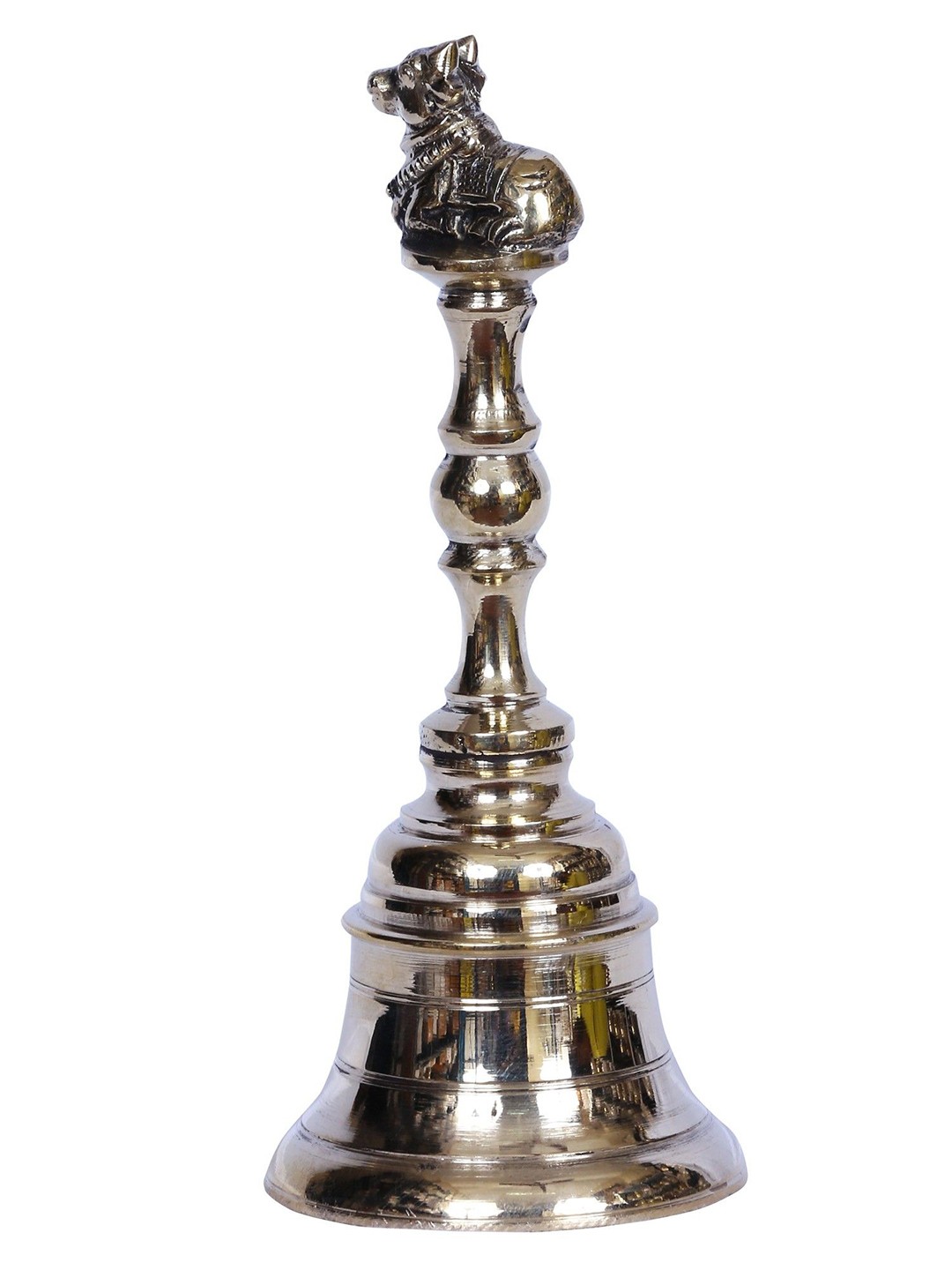 

Exotic India Brass Ritual Nandi Bell, Gold