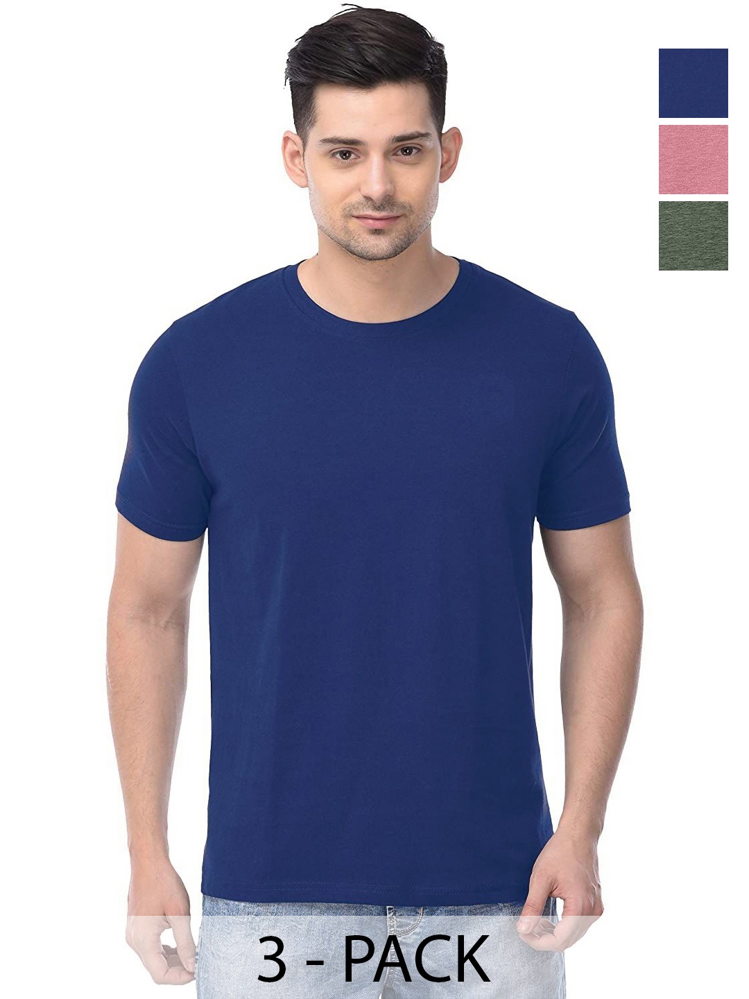 

COLOR CAPITAL Unisex Pack Of 3 Cotton T-Shirts, Na