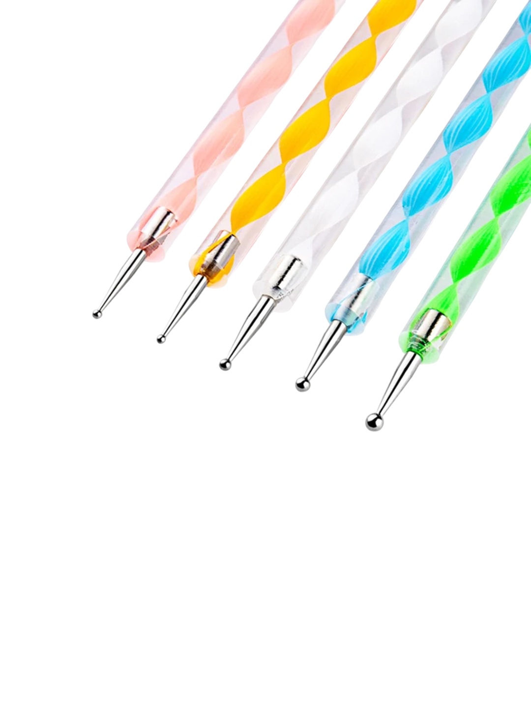 

RANORE 5-pcs Nail Art Dotting Pen Tools, Silver
