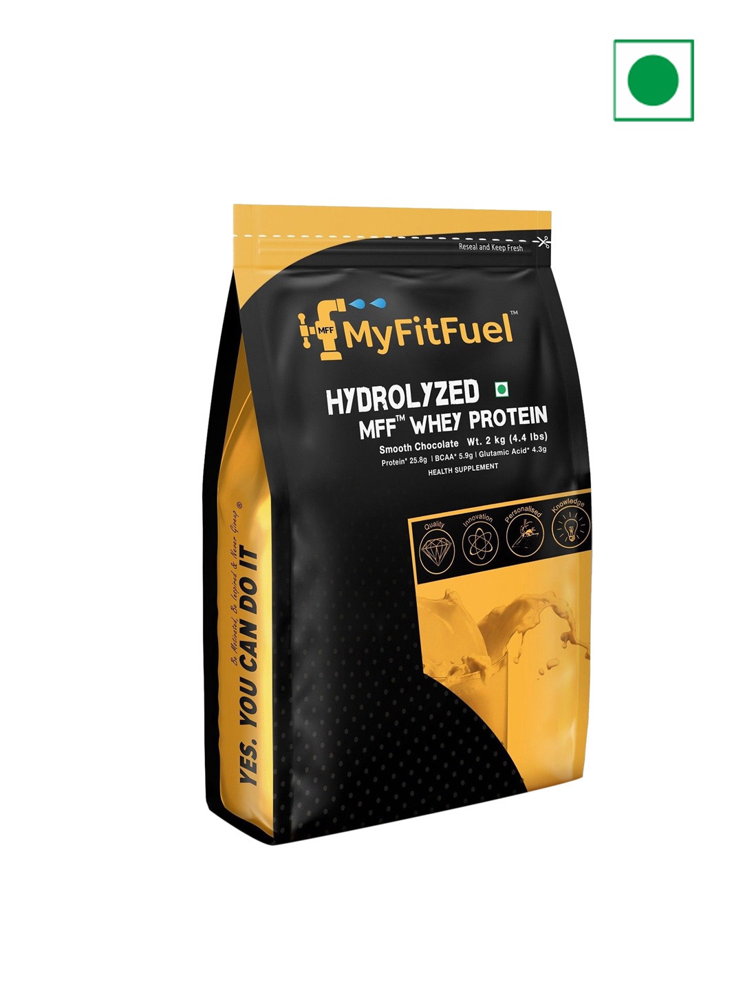 

MyFitFuel Hydrolyzed Whey Protein- Smooth Chocolate Flavour- 2kg, Brown