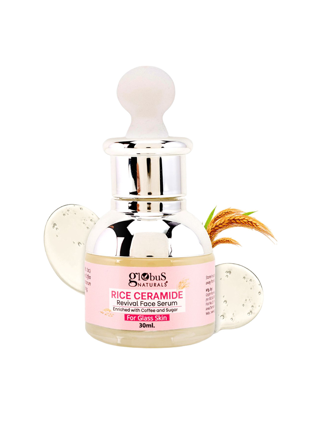 

Globus naturals Rice Ceramide Revival Face Serum For Glass Skin- 30 ml, Silver