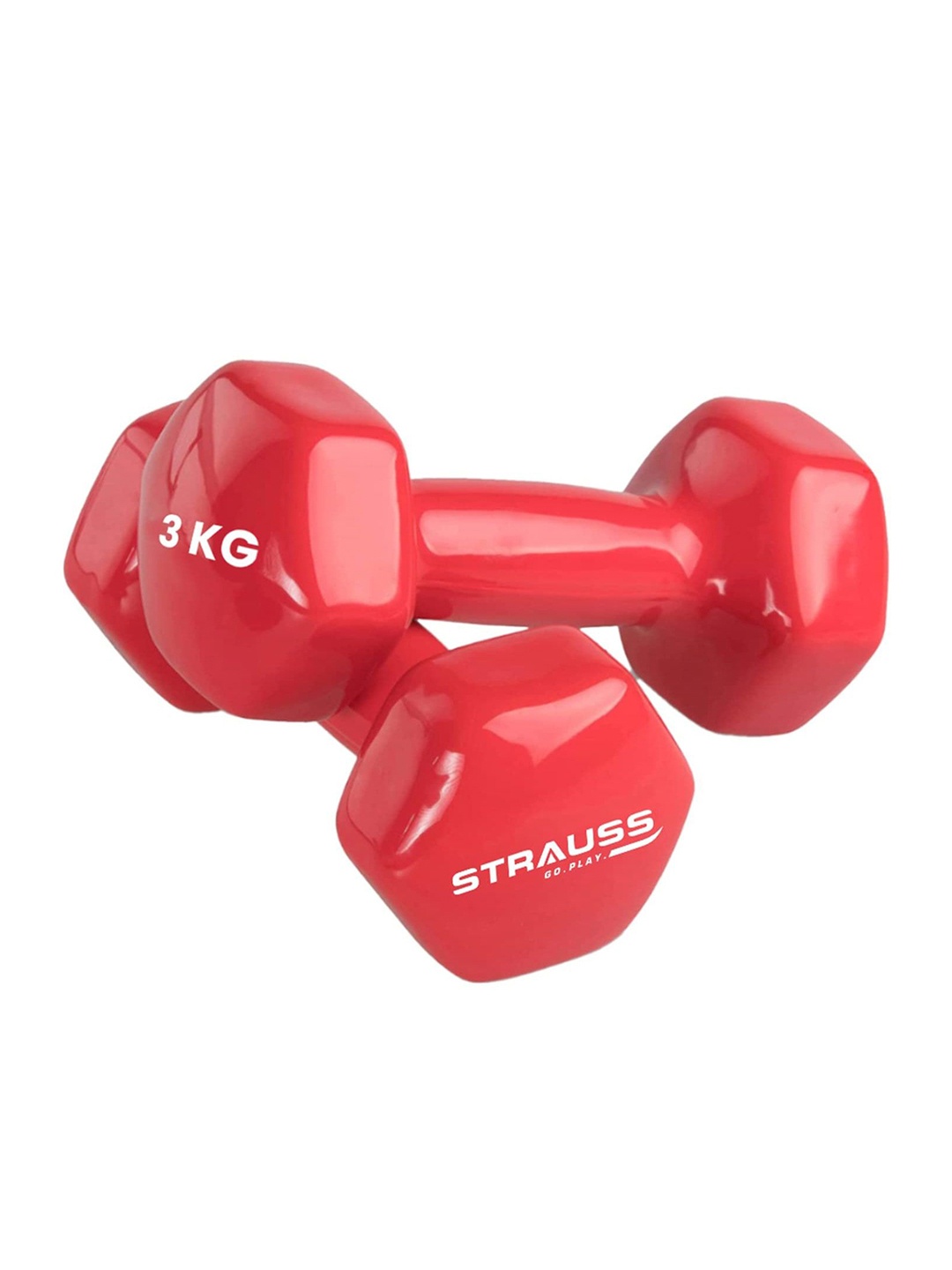 

STRAUSS Pack Of 2 Dumbbells Set 3kg Each, Red