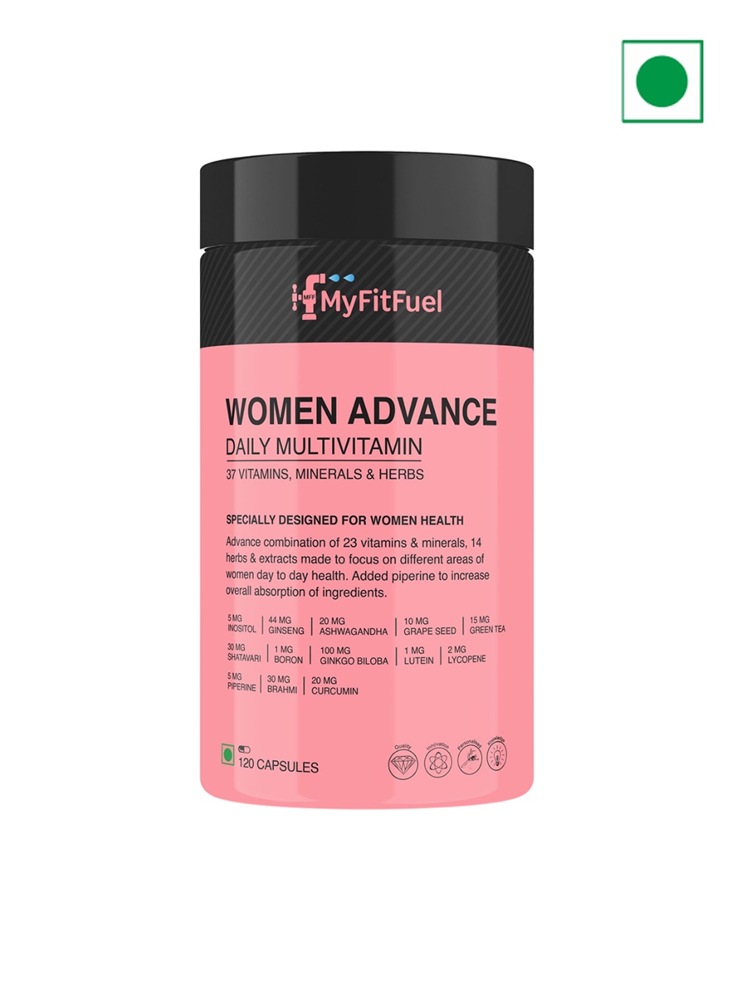 

MyFitFuel Women Advance Daily Multivitamin - 120 Capsules, Pink