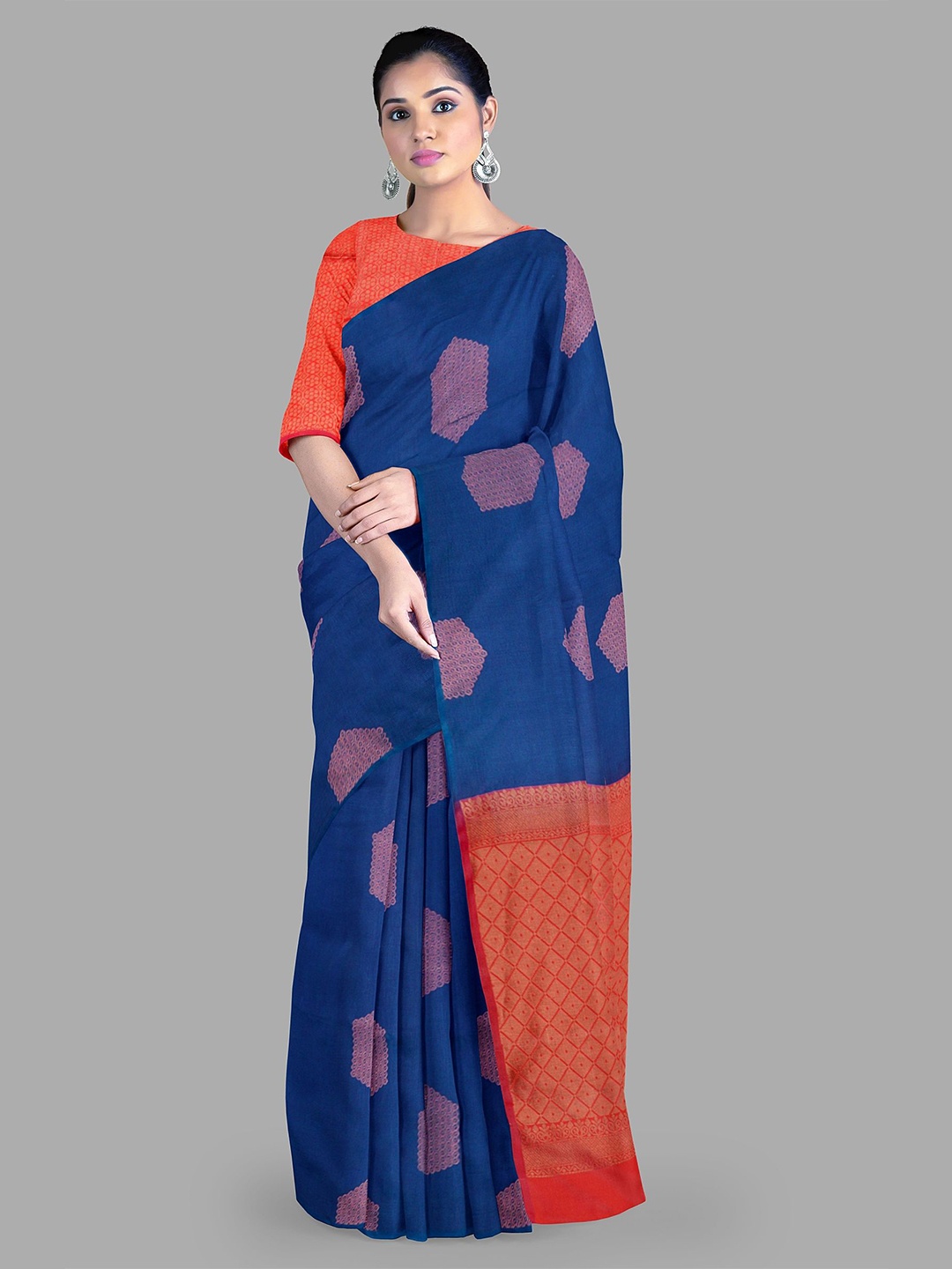 

The Chennai Silks Ethnic Motifs Bhagalpuri Saree, Blue