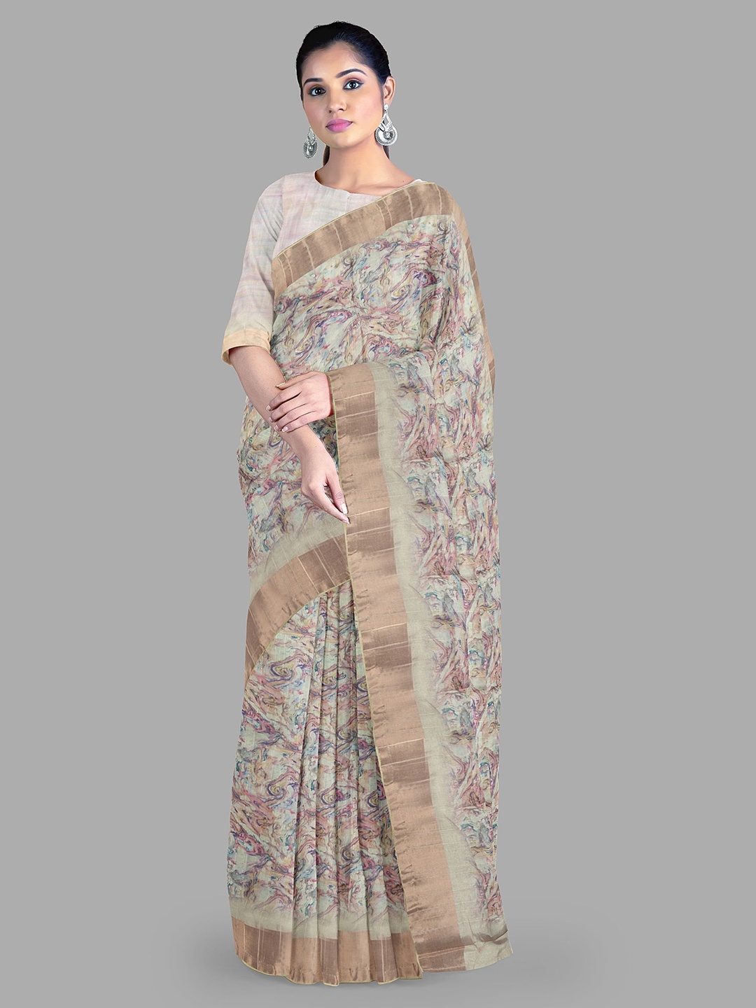 

The Chennai Silks Zari Saree, Off white