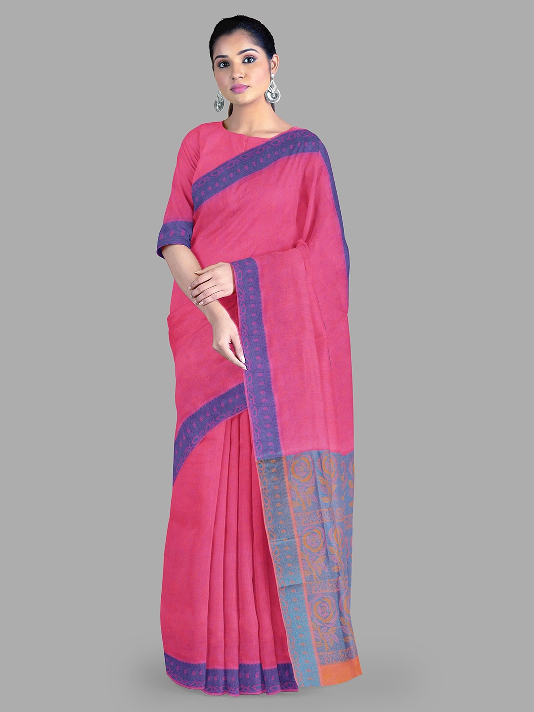 

The Chennai Silks Pure Cotton Chettinad Saree, Pink