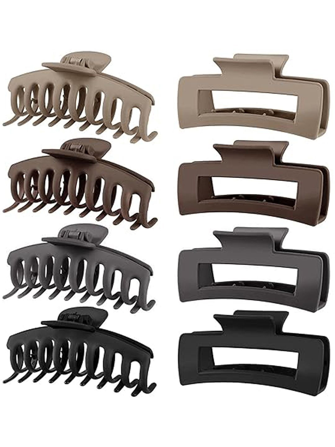

Xivir Set Of 8 Women Claw Clip, Brown
