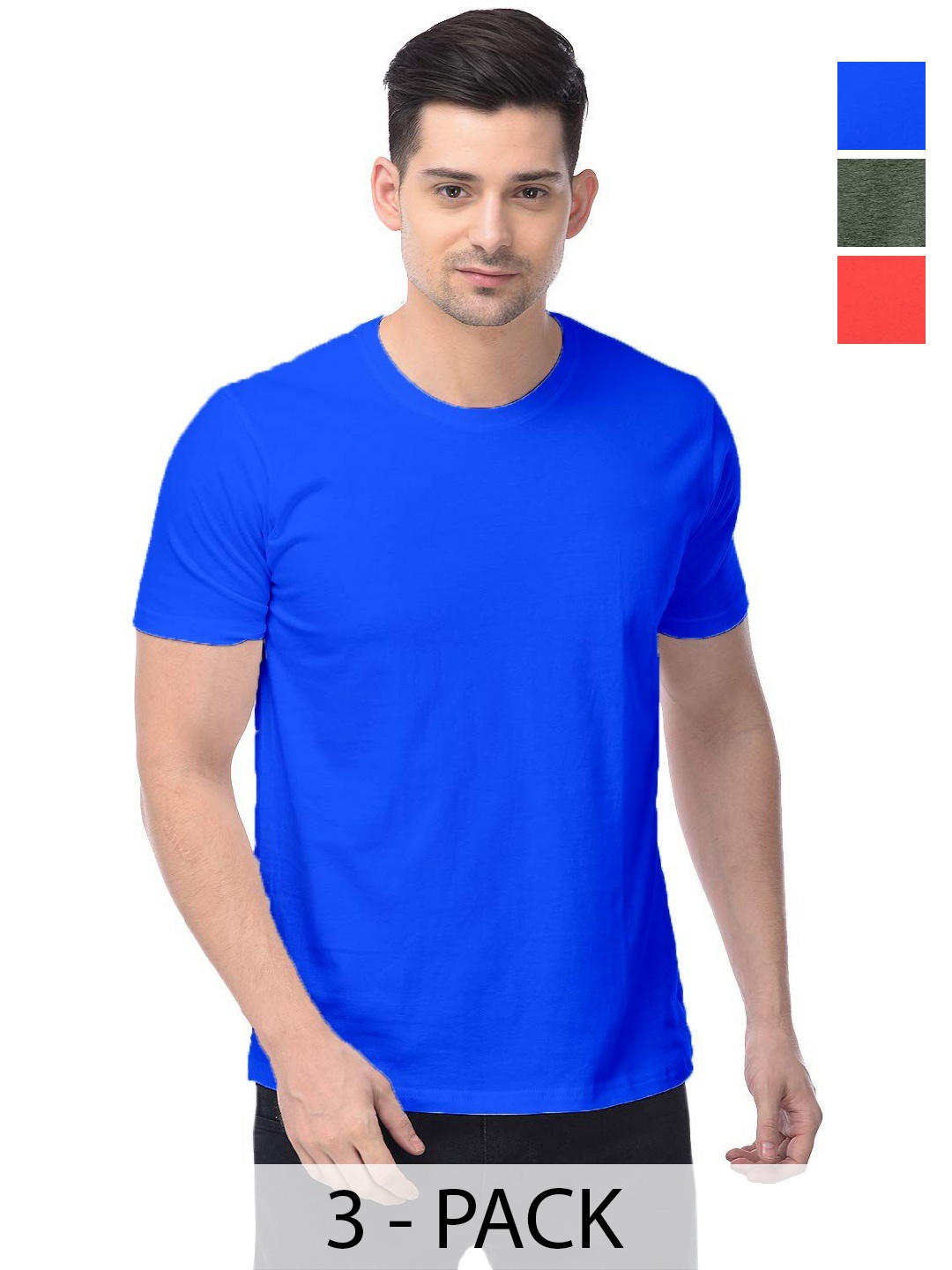 

COLOR CAPITAL Unisex Pack Of 3 Cotton T-Shirts, Na