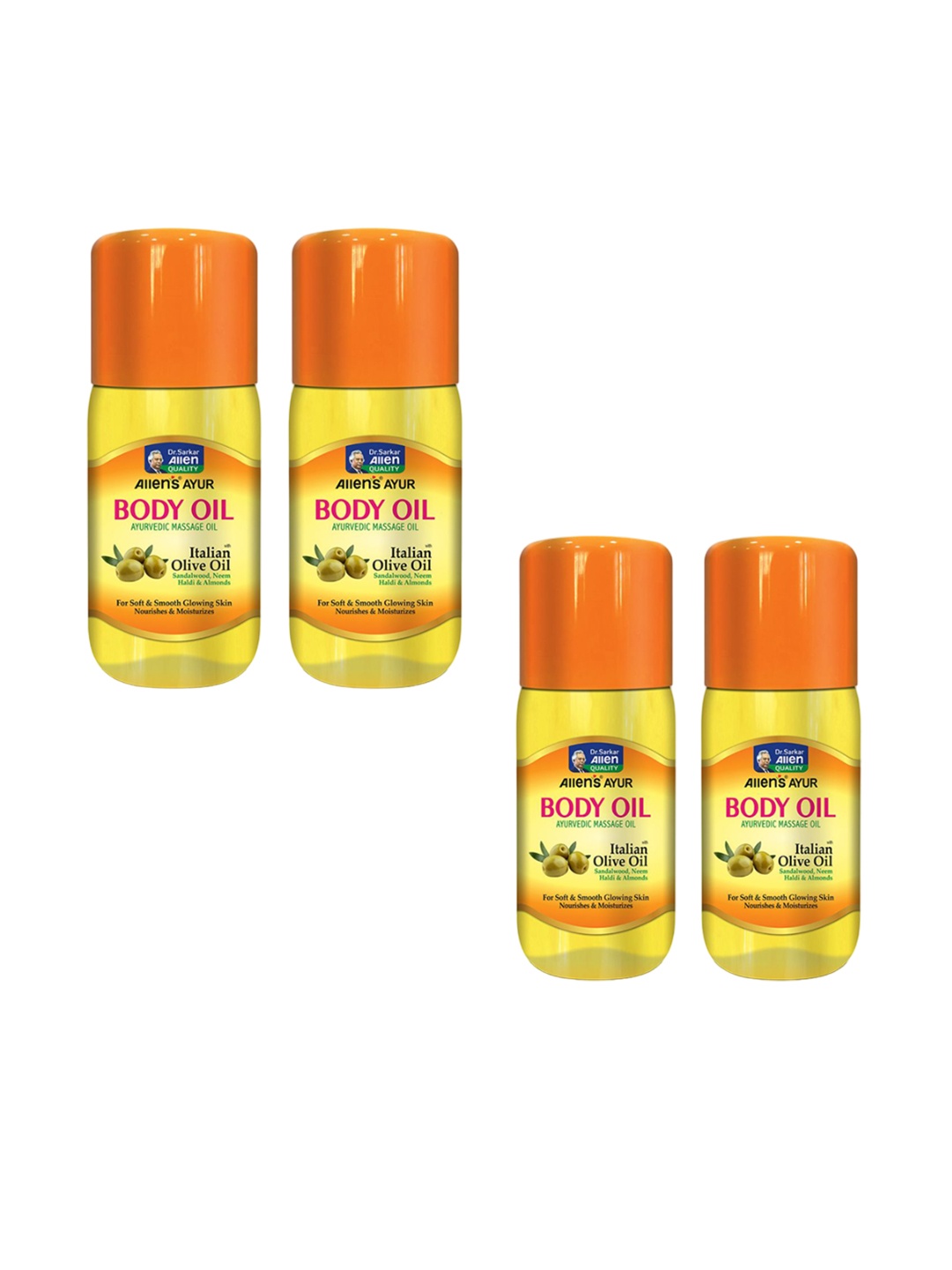 

ALLEN Set Of 4 Body Oil-100ml Each, Yellow