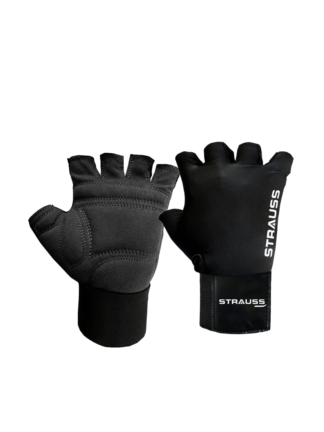 

STRAUSS Gym Gloves For Weightlifting Training Cycling Exercise, Black