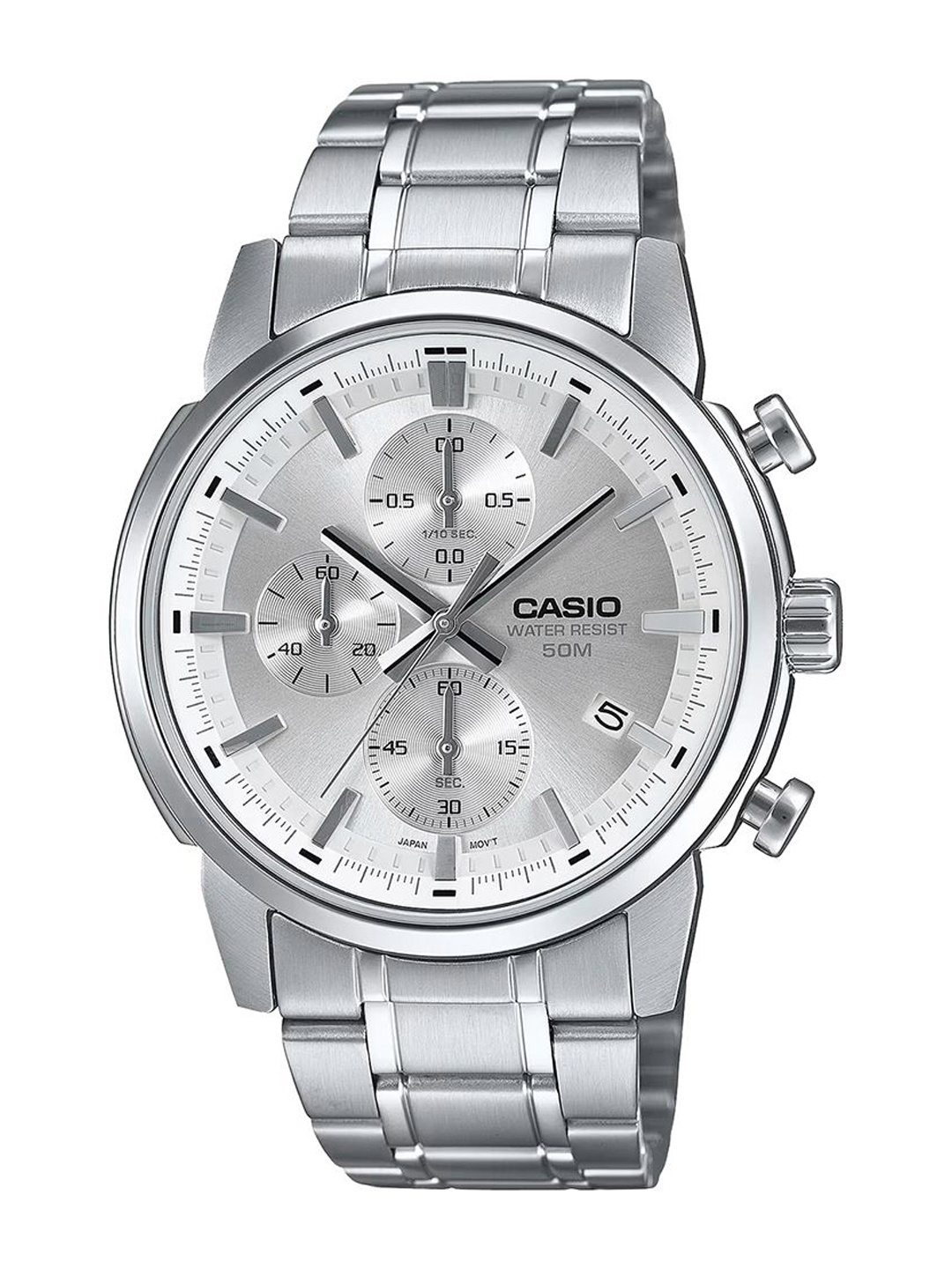 

CASIO Men Dial & Stainless Steel Cuff Straps Analogue Chronograph Watch A2305, Silver