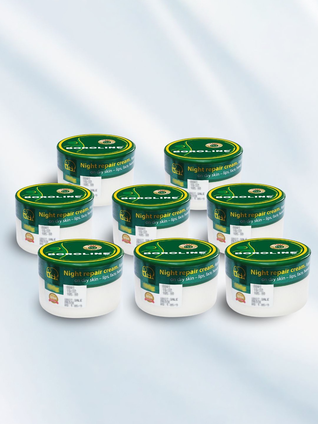

BOROLINE Set Of 8 Night Repair Cream For Dry Skin - 40g Each, White