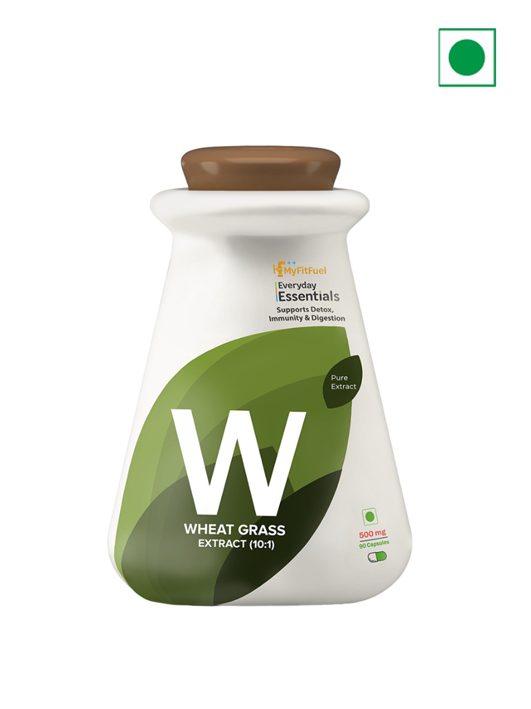 

MyFitFuel Wheat Grass Extract 500mg Imunity Capsules-90 Capsules, Cream