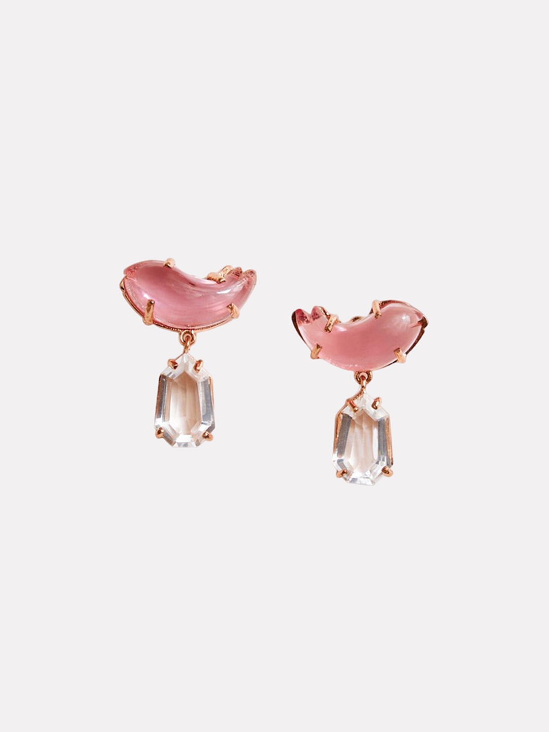 

Outhouse Rose Gold Plated Contemporary Drop Earrings