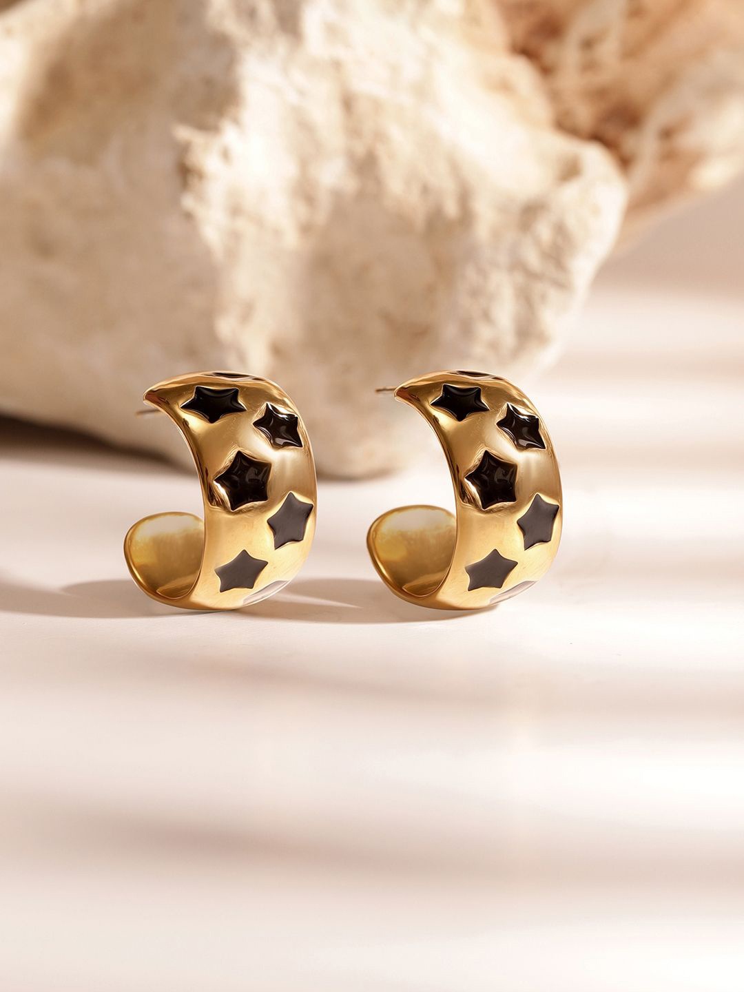 

Priyaasi Gold Plated Half Hoop Earrings