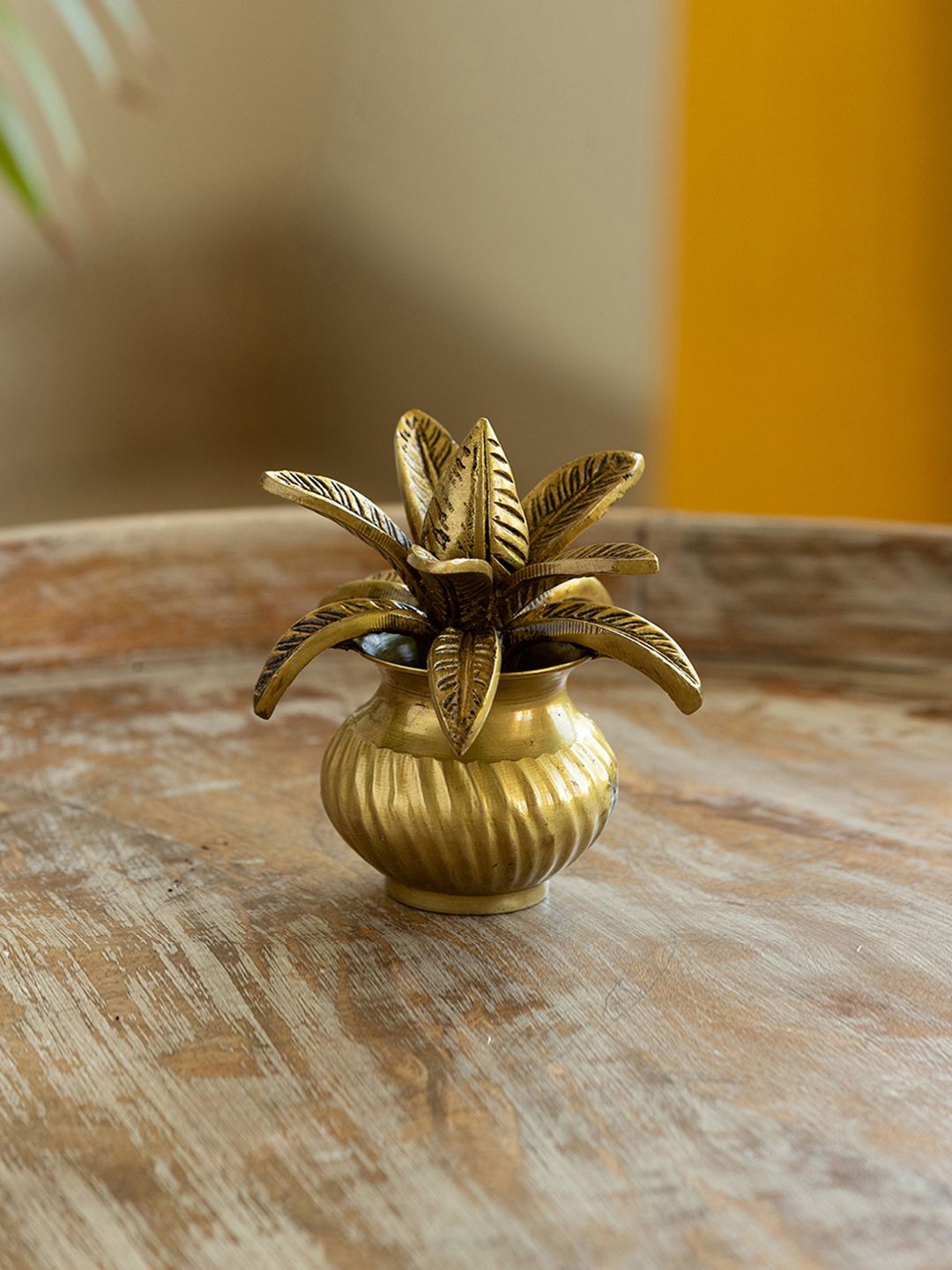 

ExclusiveLane Gold-Toned Religious Pooja Coconut Kalash Curio Showpiece