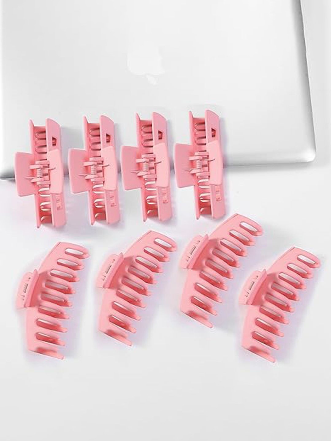 

Softwrap Set Of 8 Women Claw Clip, Pink