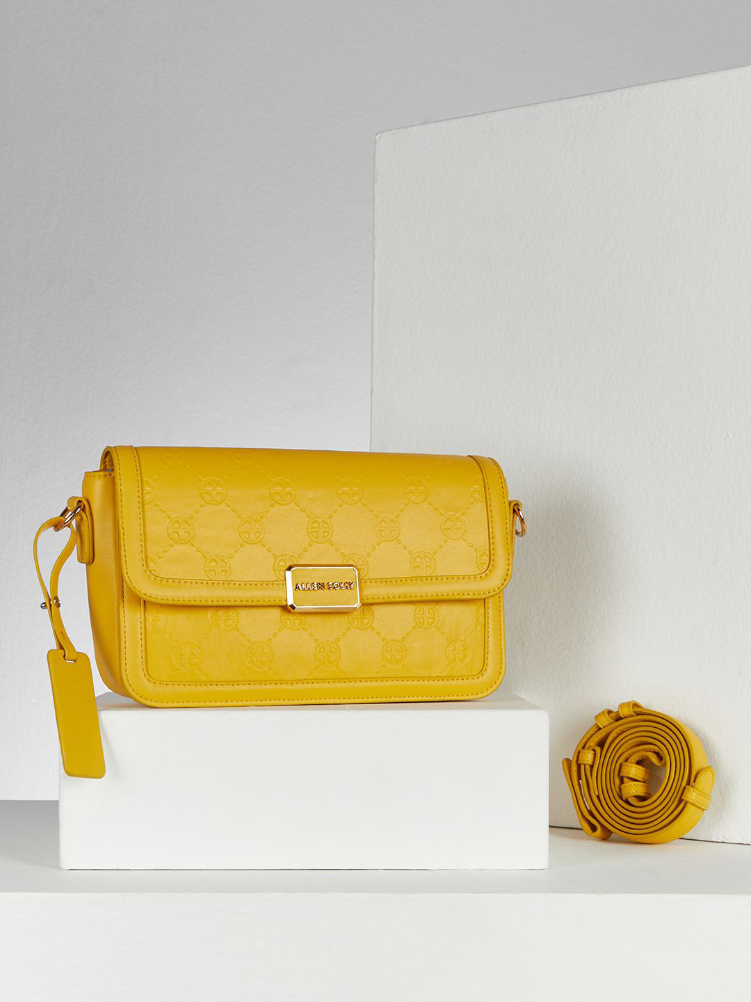 

Allen Solly Woman PU Structured Sling Bag, Yellow