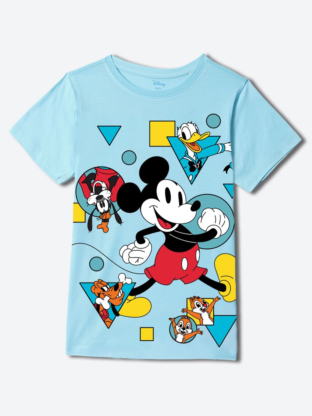 

YK Disney Boys Graphic Printed Round Neck Cotton T-shirt, Blue
