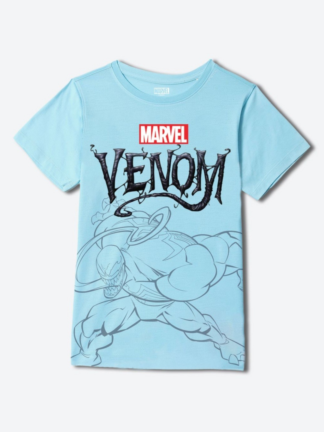 

YK Marvel Boys Graphic Printed Round Neck Cotton T-shirt, Blue