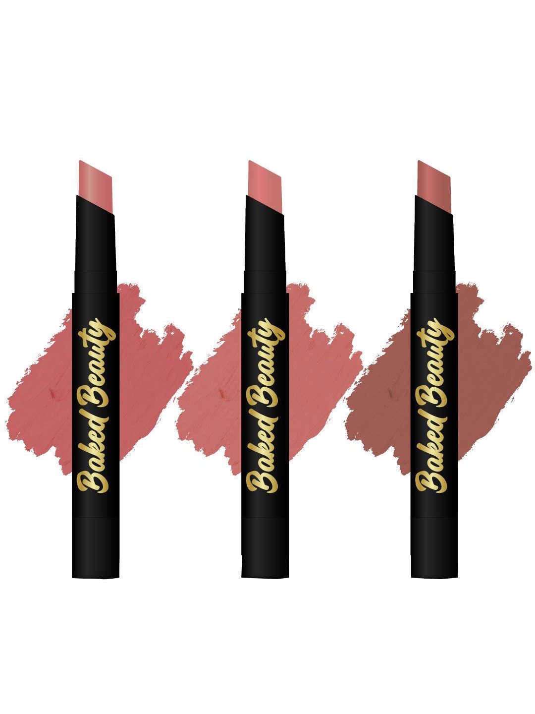 

Baked Beauty Set of 3 My Crayon Lip Crayon Lipstick - Lip Eclair 01-02-03, Brown