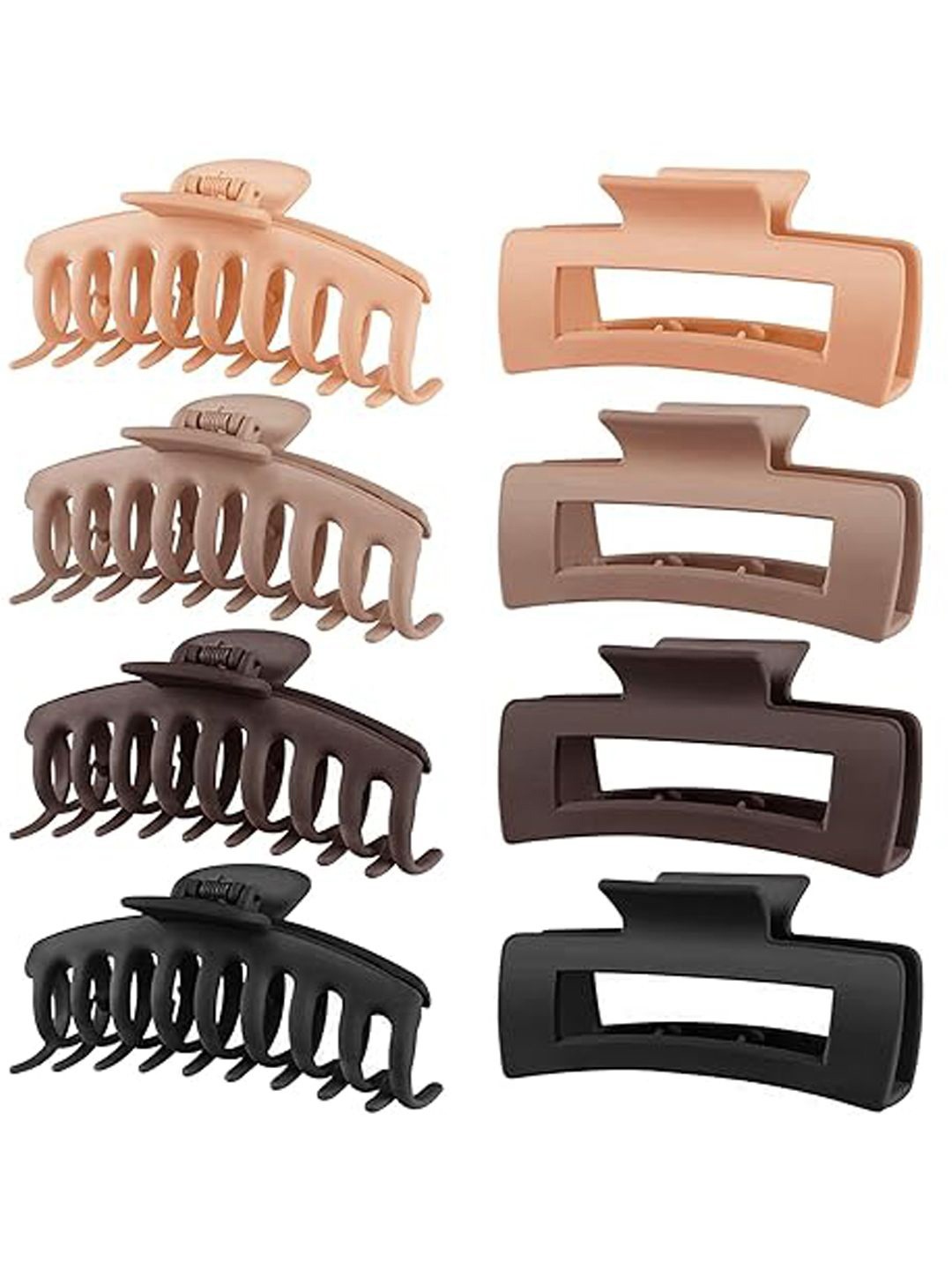

Softwrap Set Of 8 Women Claw Clip, Black