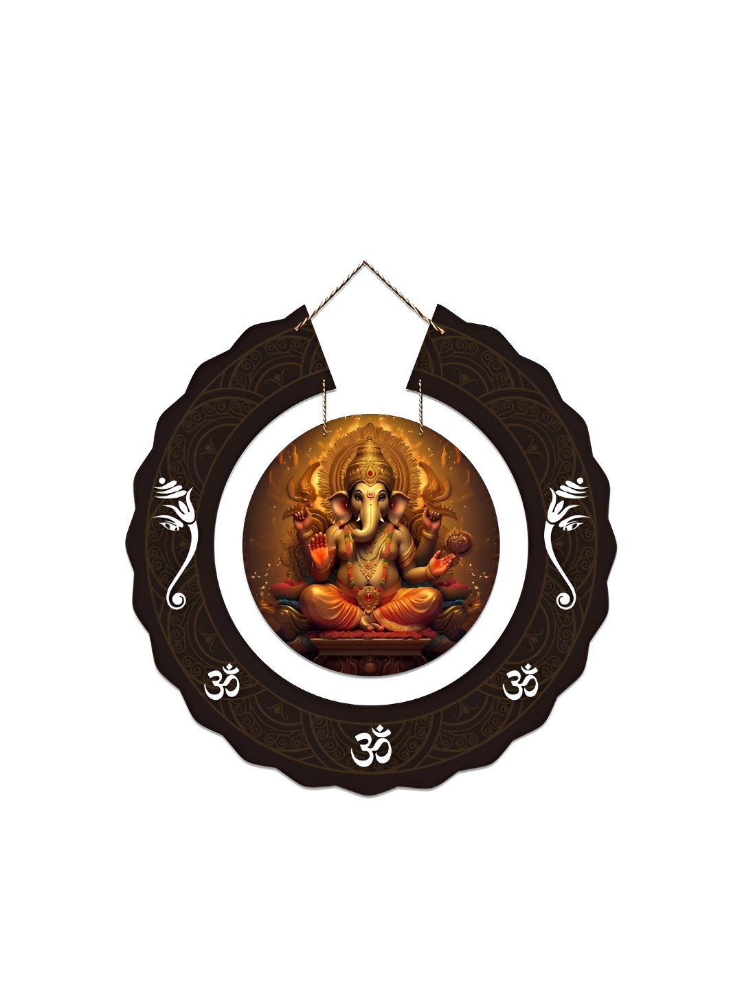 

CLAWCRAFTS Yellow & Brown 1 Piece Religious Wooden Wall Hanging