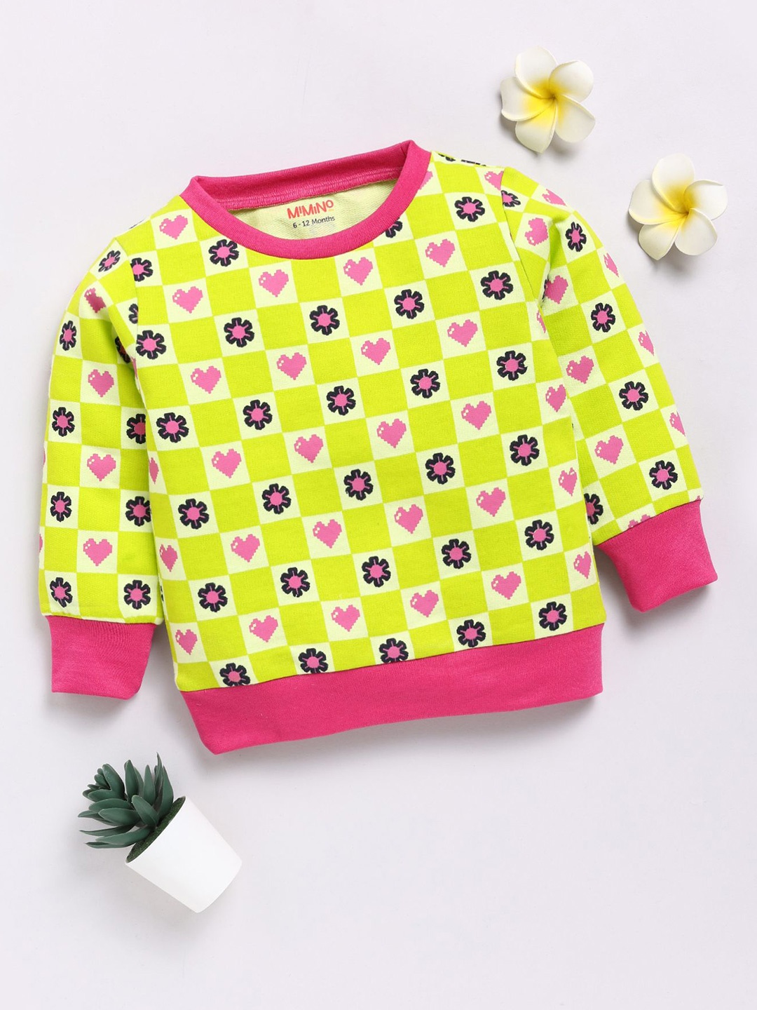 

MIMINO Unisex Kids Graphic Printed Sweatshirt, Yellow