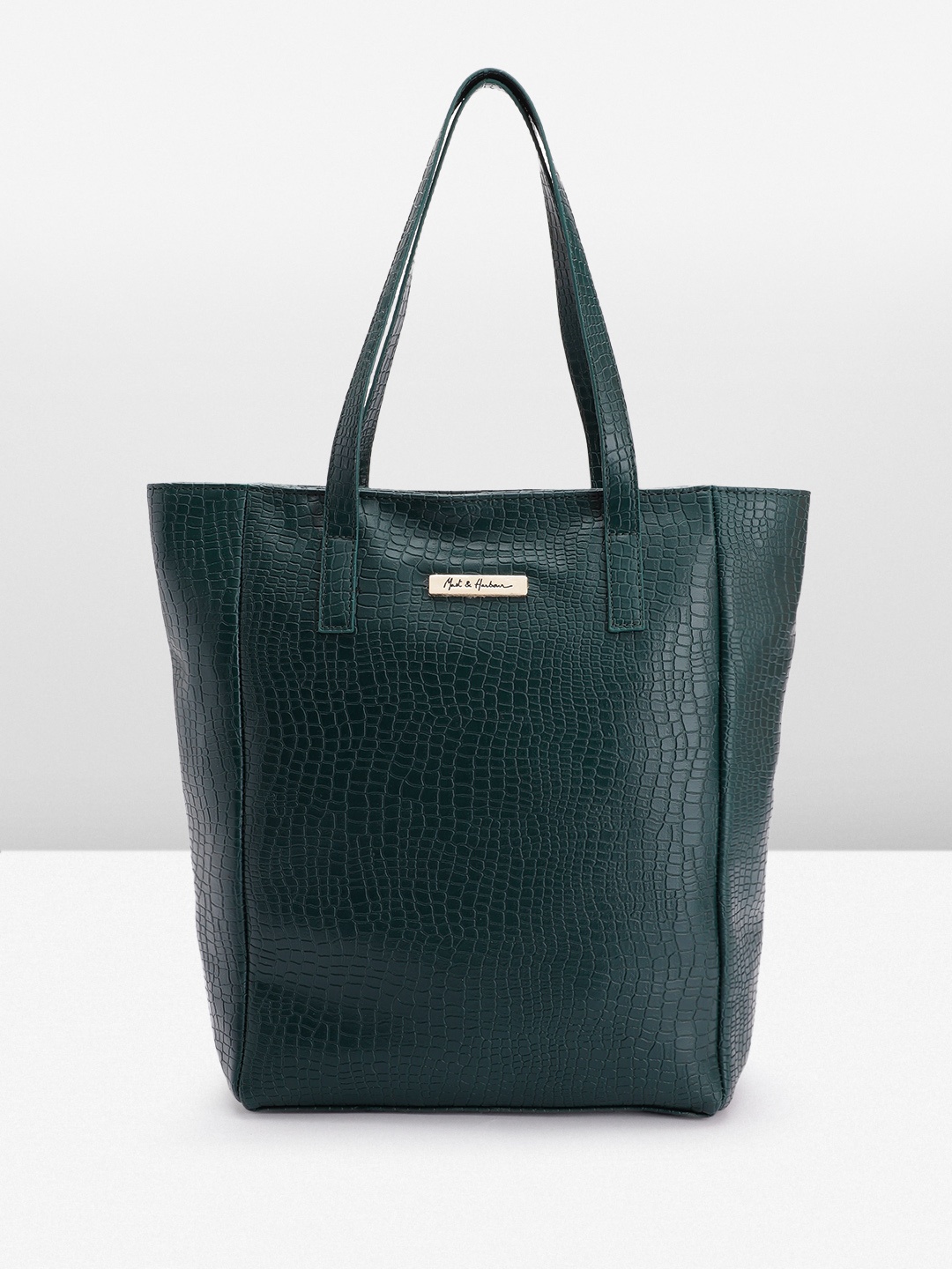 

Mast & Harbour Croc Textured Structured Shoulder Bag, Green